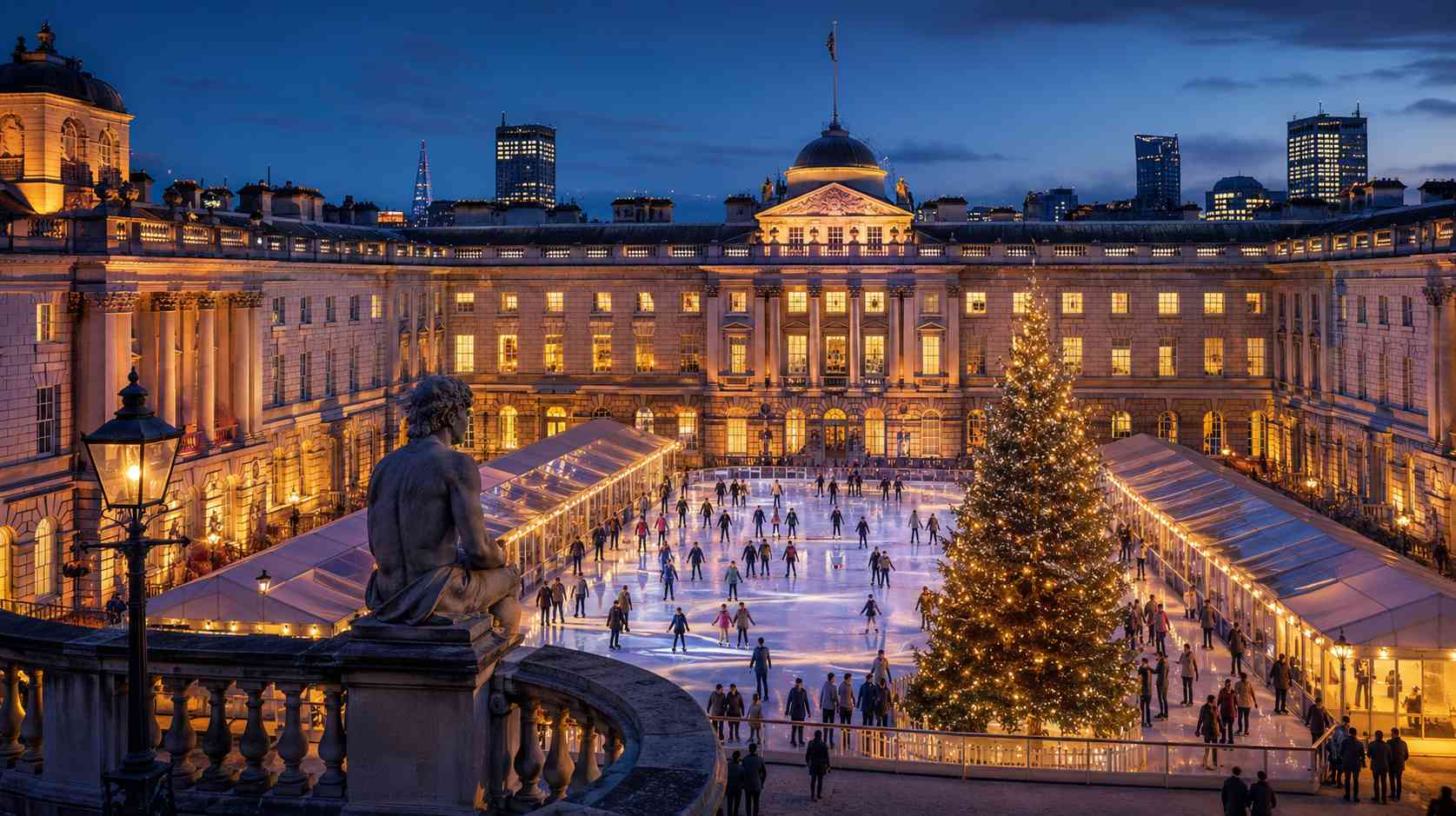 Hire a Chauffeur in London for Ice Skating at Somerset House