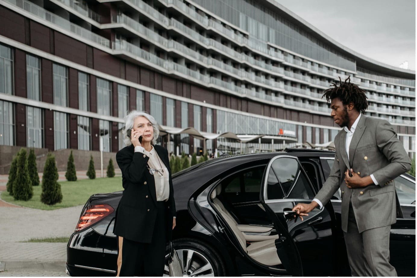 Chauffeur arrival at a formal London event