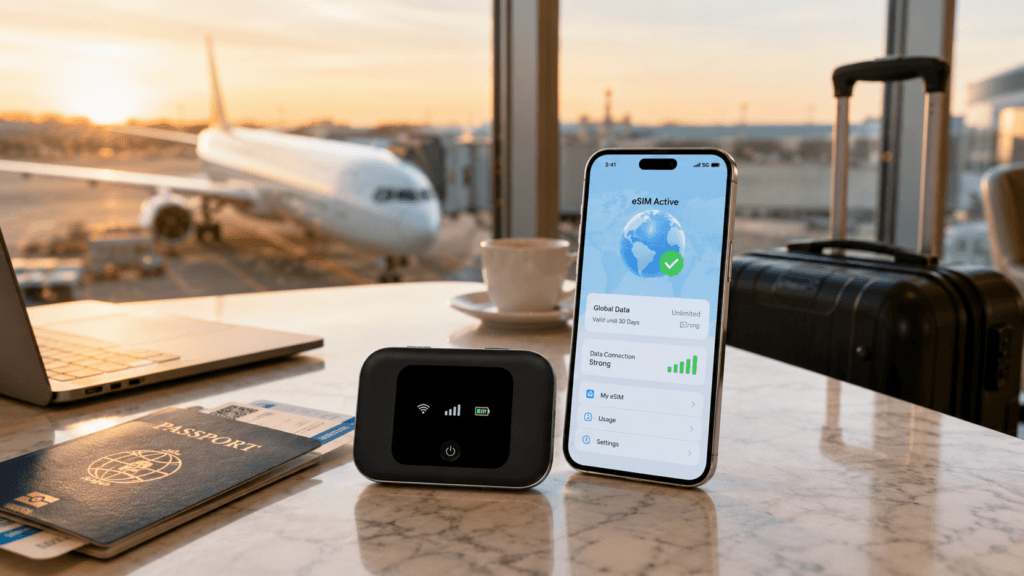 Portable Wi-Fi Hotspot or eSIM - Essential Business Travel Accessories